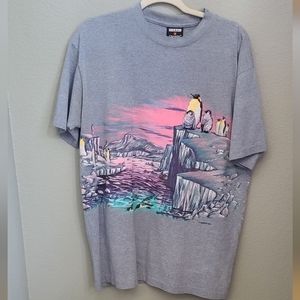 Vintage Rare Penguin embroidered Glacier Graphic Tee Collectors
